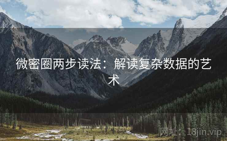 微密圈两步读法:解读复杂数据的艺术 微密圈两步读法:解读复杂数据的艺术
